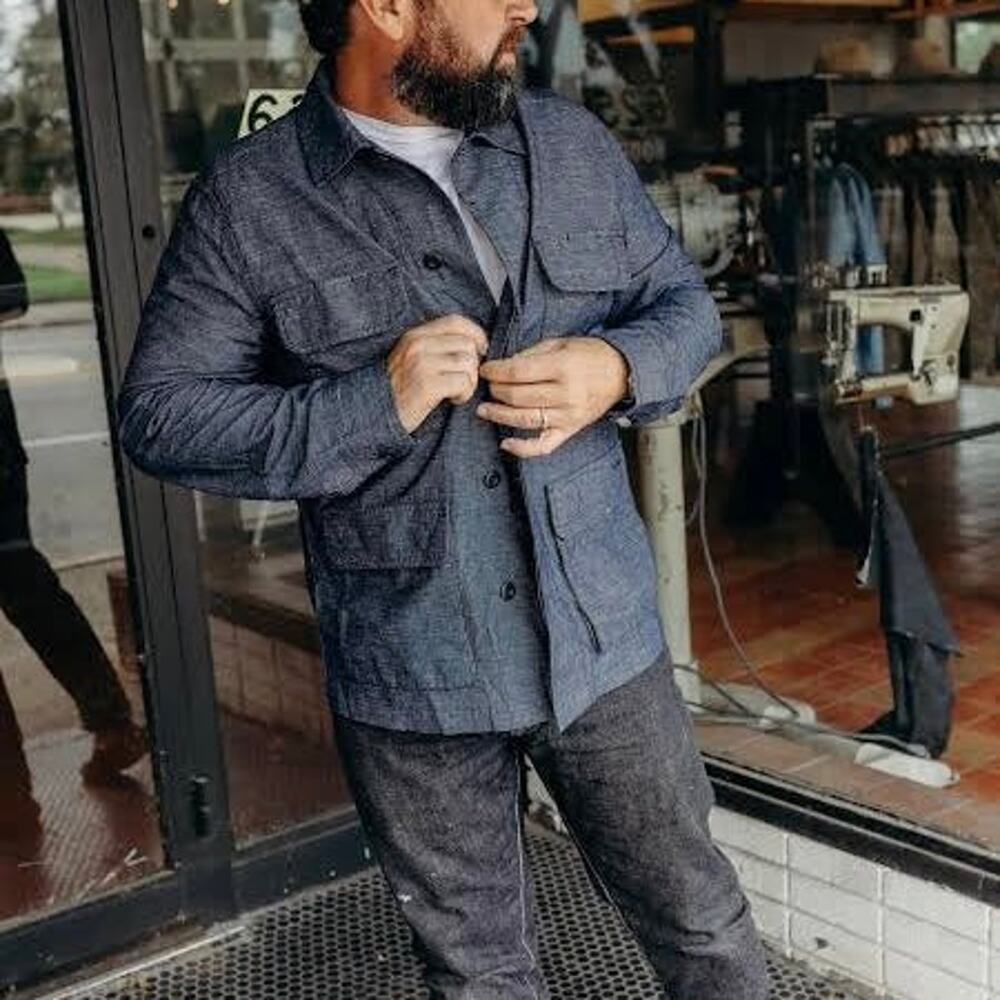 Taylor Stitch BDU Indigo Slub Organic Cotton Jacket 38 NEW Linen Shirt Shacket